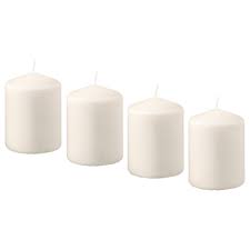 Hemsjo Unscented Block Candle Natural Ikea Block Candles Candles Unscented Candle