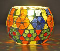 Amazon Com Decorative Glass Candle Hodler Cup Tea Light Candle Holder Yankee 3 Inches Home Kitchen Fanales De Vidrio Arte Mosaicos Vidrio Decorativo