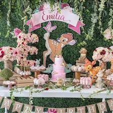 Completely In Love With This Setup With Our Bambi Partyrentals Thank You Silva For Sha Disney Baby Shower Themes Disney Baby Shower Baby Girl First Birthday
