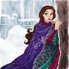 Belle In The Winter Snow Disney Artwork Disney Beauty And The Beast Disney Art
