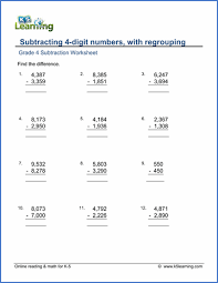 Grade 4 Subtraction Worksheets Free Printable Subtraction Worksheets Free Printable Math Worksheets Decimals Worksheets