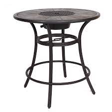 Allen Roth Safford 40 In W X 40 In L Round Aluminum Bar Table Lowes Com Patio Bar Table Patio Cooler Allen Roth Patio Furniture
