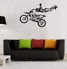 Wandtattoo Freestyle Motocross Wandbild Wohnzimmer Motorrad Enduro Garage Cross Wandtattoo Bucherregal Idee