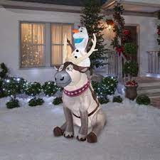 Holiday Inflatables Christmas Decorations For Outside Disney Olaf Frozen Sven 7 Inflatable Christmas Decorations Frozen Christmas Decorations Disney Christmas Decorations