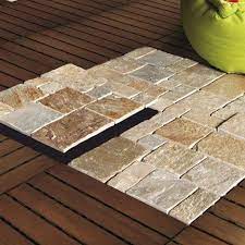 Lot De 4 Dalles Clipsables Pierre Naturelle Naturel L 30 X L 30 Cm X Ep 23 Mm Dalle Pierre Dalle Pierre Naturelle Dalles