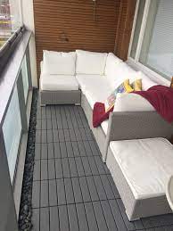 Ikea Runnen Flooring Tiles Bauhaus Sunfun Visby Sofa Set With White Ikea Cushions Fleece Giveaway Yellow Ikea Deck Tiles Ikea Outdoor Flooring Ikea Outdoor