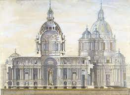 Design For A Projected Church For The Order Of The Holy Ghost Paris Meissonnier Juste Aur Historical Architecture Architecture Drawing French Architecture