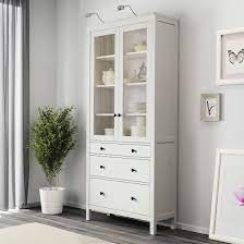 Hemnes Glass Door Cabinet With 3 Drawers White Stain 35 3 8x77 1 2 Ikea In 2020 Glass Cabinet Doors Hemnes Ikea Hemnes