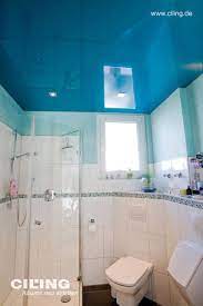 Blaumachen Im Bad Kein Problem Mit Spanndecken Von Ciling Blaue Glanzende Decke Spanndecken Kleines Badezimmer Badezimmer