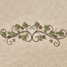 Vining Grapes Decorative Metal Wall Topper Grape Decor Iron Wall Decor Metal Decor