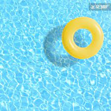 Yellow Swimming Pool Ring Float In Blue Water Concept Colour Summer Backyard Pool Designs Pool Designs Small Backyard Pools