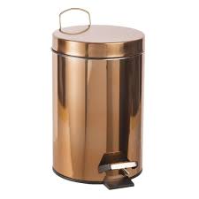 Pedaalemmer Van Koperkleurig Metaal Metall Kosmetikeimer Eimer