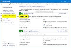 How To Turn On Or Off Microsoft Defender Firewall In Windows 10 Tutorials