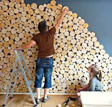 Feature Log Walls And Wall Panels Decorative Log By Thelogbasket Wooden Wall Design Diy Wall Decor Wall Design