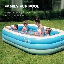 Sable Inflatable Pool Family Swim Center Pool For Kids Adults Backyard Outdoo Sable