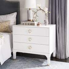 Lorna 3 Drawer Contemporary Night Stand In 2020 Nightstand Decor White Nightstand Contemporary Nightstand