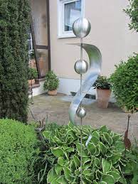 Stele Edelstahl Rost Skulptur Garten Rostfrei Kugel 27 Skulpturen Garten Gartendekoration Gartenkunst