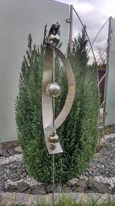 Gartenstecker Edelstahlstele Edelstahl 1 2 M Gartendeko Edelstahldeko Stecker Garten Deko Schrottplatzkunst Gartenstecker