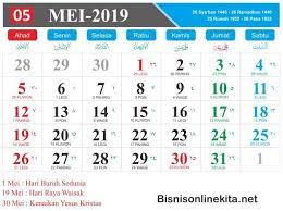 Kalender Mei 2019 Kalender Peringatan