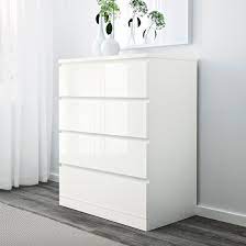 Malm Kommode Mit 4 Schubladen Hochglanz Weiss 80x100 Cm Ikea Deutschland Malm Kommode Ikea Kommode Weiss Weisse Mobel