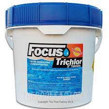 Focus 3 Chlorine Tablets 20lbs Stabilized Slow Dissolving Swimming Pool Water Tablet Pool Water