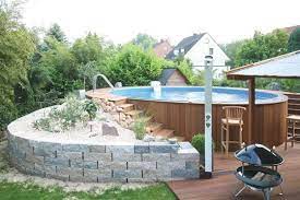 Image Result For Pools Bordered With Wood Diy Pool Design Backyard Pool Indoor Pool Design Garden Pool