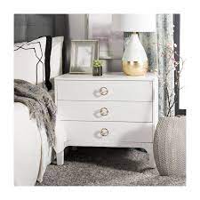 Lorna 3 Drawer Nightstand White Contemporary Nightstand Nightstand Decor White Nightstand