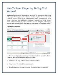 How To Reset Kaspersky 30 Day Trial Version By Jessica Kater Issuu