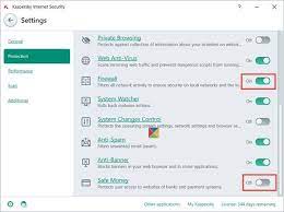 Turn Off Kaspersky Firewall And Safe Money In Windows