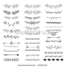 Fancy Text Dividers Line Borders And Laurel Design Elements Vector Isolated Text Dividers Line Design Pattern Calligraphy Borders