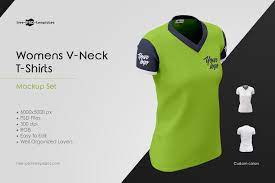 This lightweight kit is designed for summer. Womens V Neck T Shirts Mockup Set Creative Photoshop Templates Creative Market