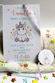 Inviti Battesimo Con Unicorno Inviti Per Battesimo Unicorno Battesimo