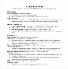 A versatile and motivated computer science specialist with 4+ years of experience in it. Free 11 Sample Computer Science Resume Templates In Pdf Ms Word