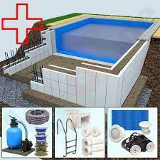 Poolpaket Bestehend Aus Styropor Schwimmbecken Verrohrung Einbauteile Sandfilteranlage Sand Poolroboter Somme Pool Styropor Pool Garten Pool Selber Bauen