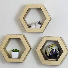 Diy Hexagon Shelves Made From Cardboard Handmade Wall Art Shelf Home Decor Craft Ideas Diy Honeycomb Hexagon Diy Cardboard Crafts Decoration