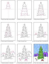 How To Draw A Christmas Tree Art Projects For Kids Christmas Tree Drawing Christmas Tree Art Christmas Art Projects