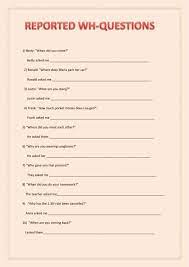 Reported Wh Questions Interactive And Downloadable Worksheet You Can Do The Exercises Online Or Downloa Reported Speech This Or That Questions Indirect Speech