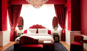 Red Burlesque Themed Bedroom Interior Provocateur Berlin With Its Prevailing Character Of Mystery And Sensuali Bedroom Interior Red Headboard Berlin Hotel