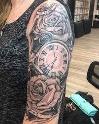 All these give rise a plethora of possibilities and clock tattoos for men can be packed with incredible detail and information. 2 Clocks And Rose Tattoo Clocks With Roses Tattoo
