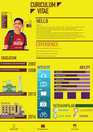 Ini Adalah Cv Personal Saya Sengaja Mengambil Warna Kuning Sebagai Backgound Agar Terlahir Kesan Lucu Dan Menarik Perhatian Cv Kreatif Desain Cv Riwayat Hidup
