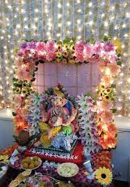 Ganesh Chaturthi Decoration Ideas Ganesh Pooja Decor Ganpati Pooja Decoration At Home Simple Ganpati Decoration Decoration For Ganesh Chaturthi Flower Decoration For Ganpati Ganpati Decoration At Home Decoration For Ganpati