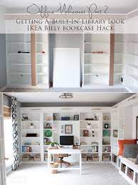 Office Makeover Part 2 Building In Billy Ikea Hack Southern Revivals Home Office Design Ikea Built In Built In Bookcase