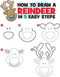 How To Draw A Reindeer Christmas Drawing Christmas Art Christmas Doodles
