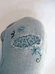 I Patched My Favorite Old Jeans With A Little Embroidery Sewing Patterns Denim Ideas Sewing Crafts