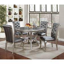 Furniture Of America Minham Contemporary Round Dining Table Silver Walmart Com Round Dining Room Sets Round Dining Table Round Dining Table Sets