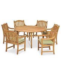 Princeton Teak Patio Furniture 7 Piece Set 60 Round Dining Table And 6 Dining Chai Patio Furniture Dining Set Patio Furniture Collection Teak Patio Furniture