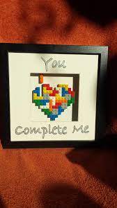 You Complete Me Lego Tetris Heart Picture Frame Lego Frame Lego Gifts Cute Boyfriend Gifts
