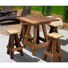 Gronomics 4 Person Picnic Patio Table Bar Top Ptbt 39 39 The Home Depot Wood Bar Table Pallet Furniture Outdoor Outdoor Picnic Tables