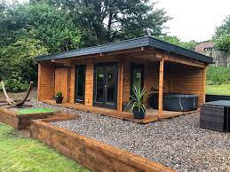 Luxury Summer House With Storage Room Hansa Lounge Xxl 22m 44mm 8 X 5 M Summer House 24 Summer House Design Summer House Garden Garden Cabins
