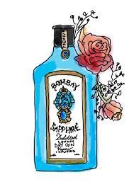 Bombay Sapphire Gin Illustration Full Colour Illustration Gin Botanical Bombaysapphire Rose Flowers Pretty Dri Bottle Drawing Gin Tasting Flower Bottle